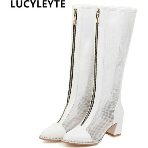 2020 new shoes, summer boots, hollow high-heeled boots, fashionable non-slip wear-resistant boots 34-47women sandals
