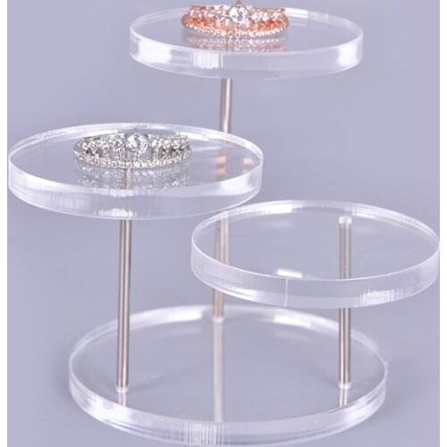 3 Layer Jewelry Organizer Jewelry Display Stand Clear Acrylic Stainless Steel Earring Bracelet Necklace Watch Display Stand Rack