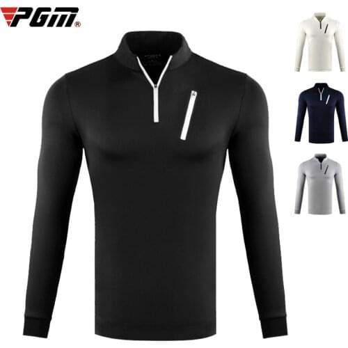 Pgm Hot Sale Men Training T-Shirt Zipper Long-Sleeved Windproof Golf Tops Comfortable Keep Warm Shirts M-XXL D0961