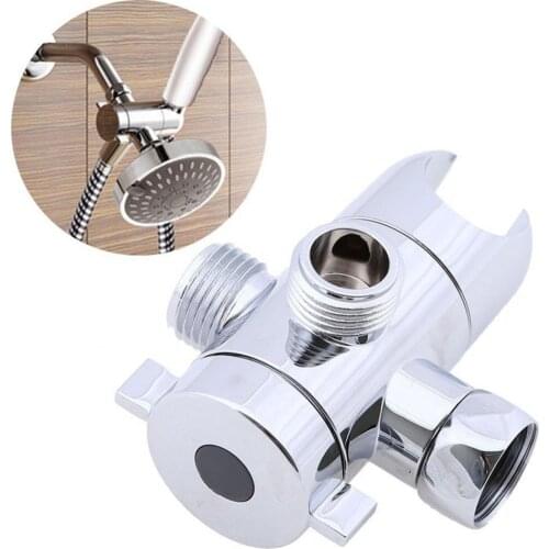 Durable Metal Shower Head Adapter Bathroom Shower Head Valve 3-Way Diverter Control Water Separator Tap T Adapter Diverter