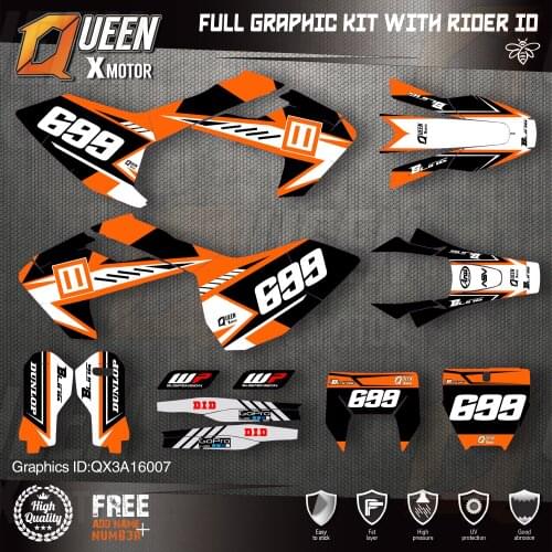 QUEEN X MOTOR Custom Team Graphics Decals Stickers Kit For Husqvarna Decal 2016-18 TC FC TX FX FS 2017-19 TE FE 125-450CC 07