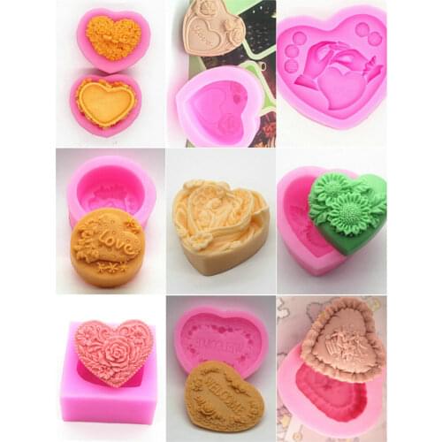 1 pcs love heart series silicone molds clay chocolate mould bakery kitchen tools