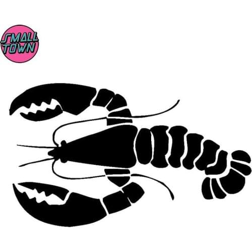 Small Town 18.2cm*10.8cm Lobster Vinyl Car-Styling Car Sticker Motorcycle Black/Silver S3-5503