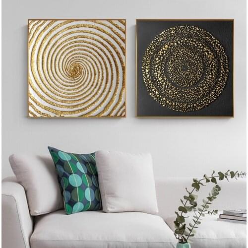 Modern Black And Gold Poster And Print Luxurious Canvas Painting Unique Wall Art Picture For Living Room Studio Aisle Home Decor