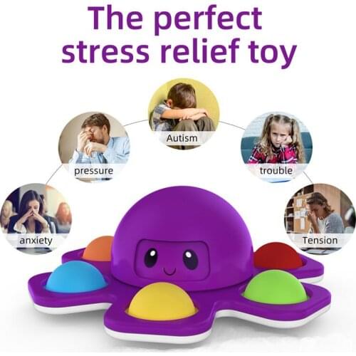 Fidget Spinner Toys Face Changing Octopus Bubble Rotating Gyro Flipping Fingertip Gyro Antistress Squeeze Toys
