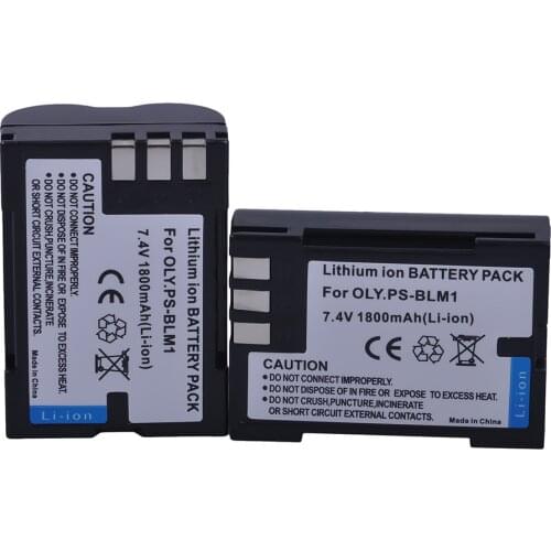 Tectra 2pcs 1800mAh PS-BLM1 BLM-1 BLM-01 PSBLM1 BLM1 Camera Li-ion Battery for Olympus E-300 E-330 E-500 E-510 C-5060 C-7070