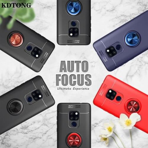 Slim Phone Case for Huawei Mate 40 30 20 Lite Pro Plus 20X Coque Magnetic Ring Stand Soft Silicone Shockproof Protect Back Cover