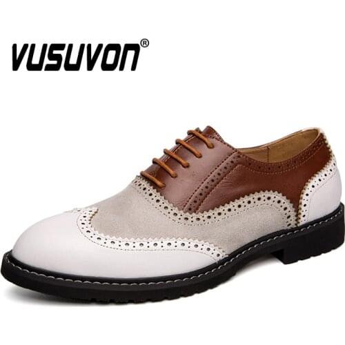 Italian Design Loafers Men Leather Shoes Fashion Carved Brogue Oxford Shoes Comfortable Casual Formal Party Shoe Large Size
