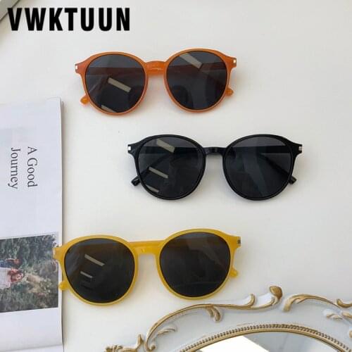 VWKTUUN Sunglasses Women 2020 Round Shades UV400 Glasses Vintage Colorful Sun glasses For Men Orange Outdoor Sport Eyewear