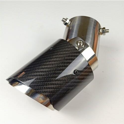 1 Piece High Quality Stainless Steel Adjustable Exhaust System Fit For All Cars Carbon Fiber Muffler tip Muffler Tailpipes