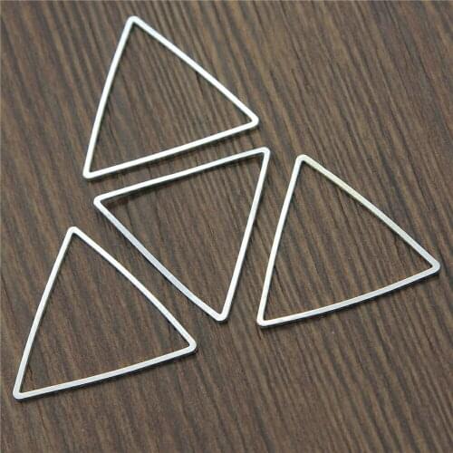 20pcs/lot 4 Colors 24x24x24mm Triangle Shape Charms Pendant Connector For Earring Bracelet Necklace DIY Jewelry Making
