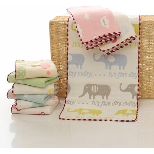 2PCS Cartoon Elephant Mushroom 100% Cotton Fine Face Towel Kids Soft Absorbent Child Towel Boy/Girl Bath Towel Household 25x50cm