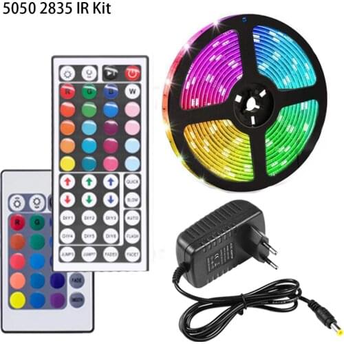 5M 10M 15M 5050 2835 Led Strip DC 12 V RGB Flexible Tape Led Ribbon Led Strip Light With IR Remote For Home Christmas Party