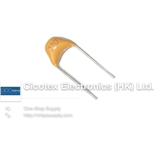 50pcs/lot Monolithic Ceramic Chip Capacitor MLCC Multi-layer Ceramic Capacitor 22PF 220 50V +- 20% 5.08mm