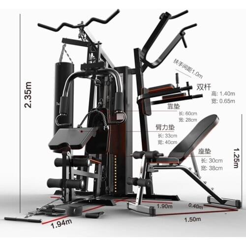 8 in 1 Large Combined Training Integrated Fitness Equipment Pull Rod Pull Up Bar Parallel Bar Sandbag Arm Muscle Trainer 808P