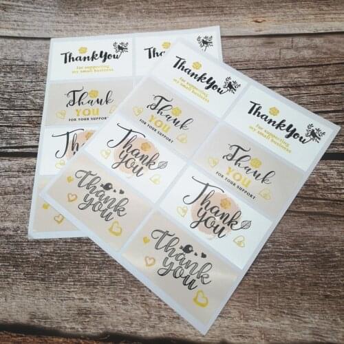 80pcs Thank You Rectangle Gift Sealling Label Adhesive Baking Seal Sticker For Party Favor Gift Bag Cake Candy Box
