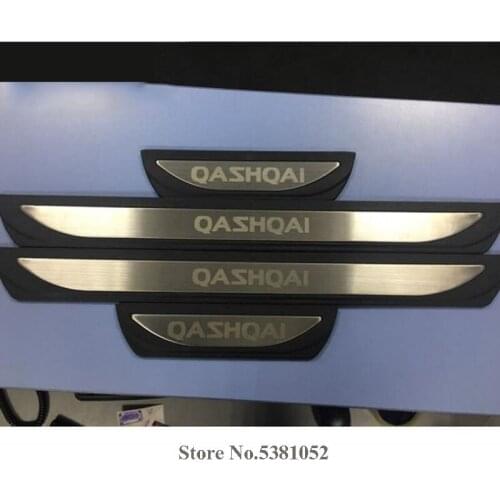 For Nissan Qashqai J11 Accessories 2015 2017 2019 2020 Stainless Steel Plastic Door Sill Trim Scuff Plate Guard Protector 4pcs