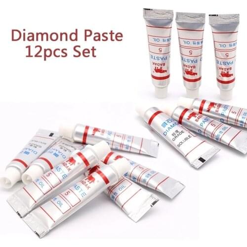 12pcs W0.5 ~40 Diamond Polishing Abrasive Paste Compound Syringes Grinding Polishing Lapping Paste Micron Glass Metal Tools