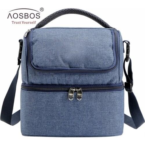 Aosbos 7L Waterproof Oxford Lunch Bags Men Portable Insulated Thermal Cooler Tote Bag Solid Food Picnic Bag for Kids Women