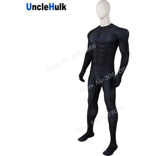 Bat Black Bodysuit with Silk Floss Muscle Spandex Zentai Cosplay Costume | UncleHulk