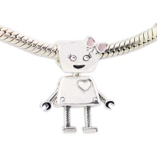 DIY Beads for Jewelry Making Sterling-Silver-Jewelry Bella Bot Bead Pink Enamel Charms Silver 925 Berloque Perles