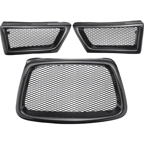 For Subaru 3pcs/set High Quality Carbon Fiber Front Mesh Grille W28012 For Impreza WRX STi 9th 2006-2007