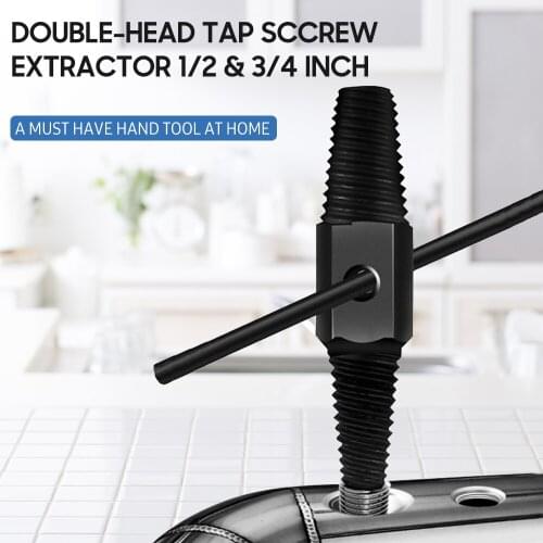 Double-head Tap Faucet Screw Extractor 1/2-inch 3/4-inch Water Tubing Damaged Broken Rusty Stripped Screw Bolt Remover Tool