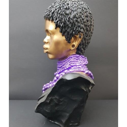 EU HOME DECORATION AFRİKALI GIRL PURPLE KOLYELİ
