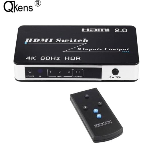 HDMI 2.0 Switch 3x1 HDMI Switch 4K 60HZ HDR Converter Box 3 In 1 Out for MI Box PS4 Xbox Laptop PC DVD To TV Monitor Projector