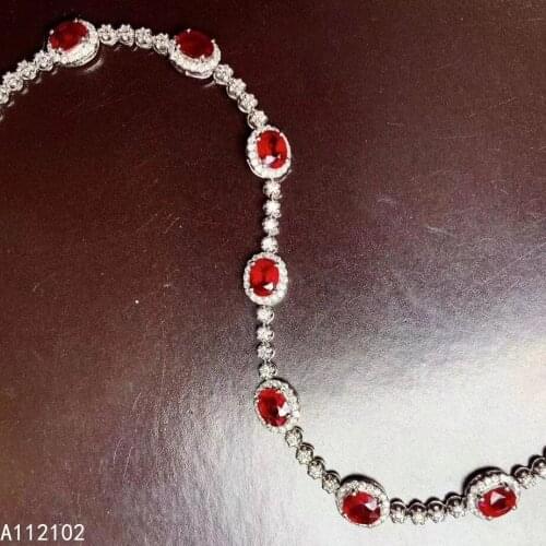KJJEAXCMY fine jewelry 925 sterling silver inlaid natural ruby Girl popular Chinese style simple gem bracelet support test