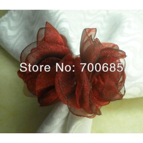 Napkin ring for wedding napkin holder made of silk flower