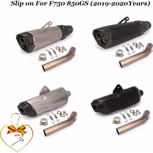 Slip On For F750 850GS 2019-2020 Motorcycle Carbon Fiber Set Exhaust Muffler Middle Tube Connecting Tube