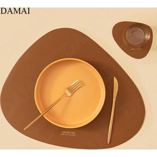 Nordic Leather Placemats for Table Modern Creativity Triangle Waterproof Insulation Pad Restaurant Hotel Dining Table Decoration