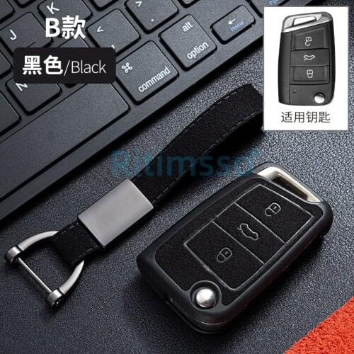 Leather +Tpu Car Key Case Cover for VW Volkswagen Golf 7 MK7 Tiguan MK2 Skoda Octavia Kodiaq Karoq Seat Ateca Leon
