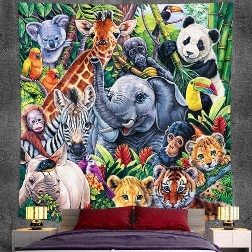 Beautiful tropical plant tapestry wall hanging palm leaf flower pattern Bohemian tapestry home decoration bed sheet beach mat