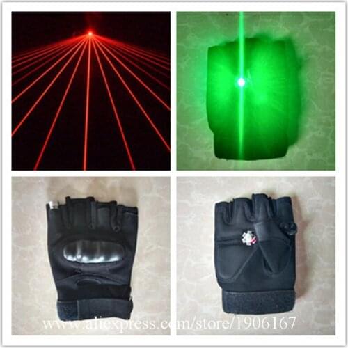 Red Laser Man Show Gloves With Palm Led Green Lights For Halloween Dancing Stage Show Light DJ Club Party