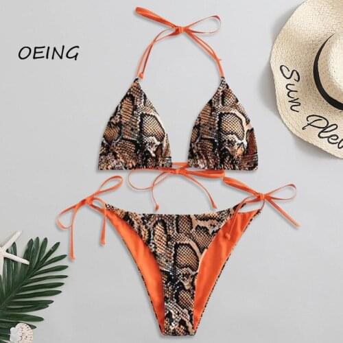 Leopard Bikini String Swimsuit Women Bikini 2021 Sexy Swimwear Women Fashion Swimsuit Women