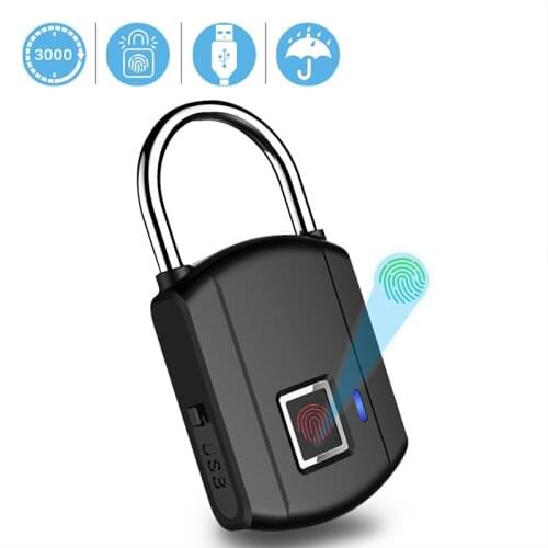 Fingerprint Padlock Smart Quick Unlock Stainless Steel Automatic Household Drawer Anti-theft Padlock Fingerprint Lock Small Lock