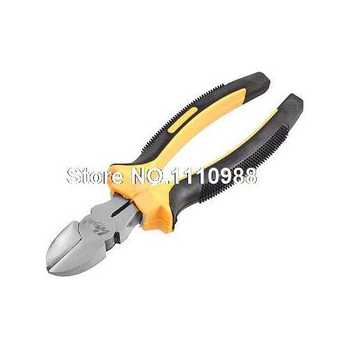 Nonslip Yellow Black Handle Wire Cutter Diagonal Cutting Pliers 7.5"