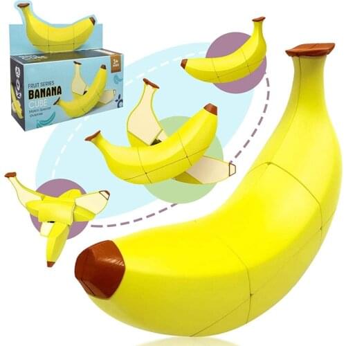 Novelty Banana Cube Simulation Fruit Cube Childrens Educational Toy Creative Parent-child Decompression Toys Gift