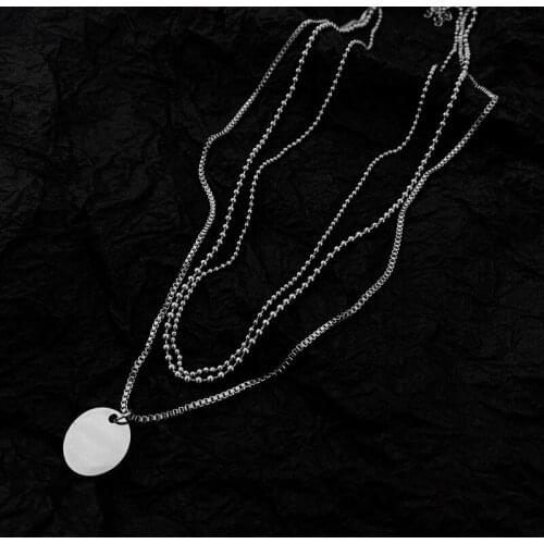 Origin Summer Unique Design Multi-layer Circle Coin Medallion Pendant Necklace for Women Silver Color Chain Necklace Jewelry