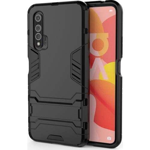 Luxury Stand Armor Phone Holder Case For Huawei Nova6 5G Hybrid TPU+Hard PC ShockProof Back Cover