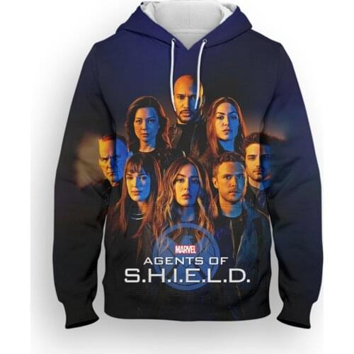 S.H.I.E.L.D. Men Sweetshirt Fashion Spring Marvel 3D Printed Women Hoodies Long Sleeve Harajuku Style Boy Girl Kids Clothing