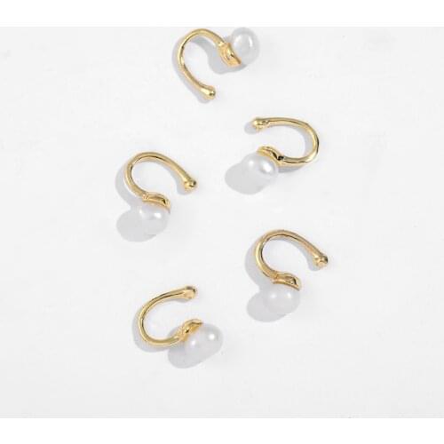 5pcs/set Charm Imitation Pearl Ear Cuff Earrings Set Vintage Boho Gold Cartilage Punk Small Earcuffs Clip on Earrings for Women