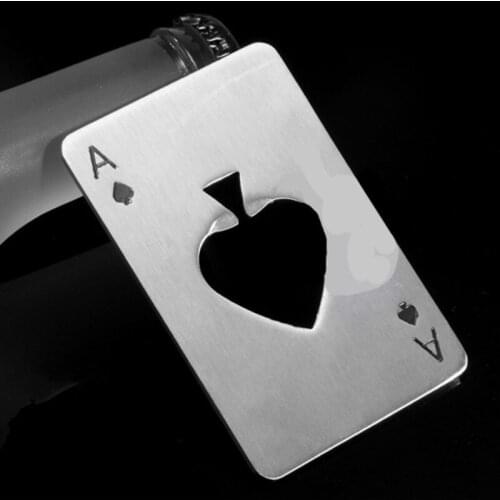 Wedding Poker Card Beer Bottle Opener Personalized Funny Stainless Steel Credit Card Bottle Opener Card of Spades Bar Tool