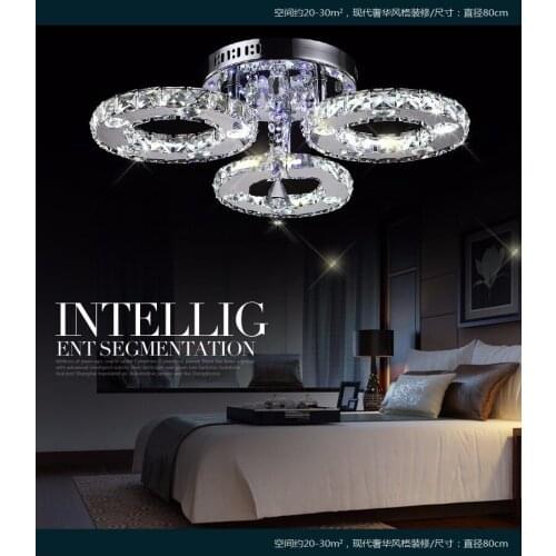 LED 110-240V k9 crystal Chandeliers light brief living room lamps led crystal circle Chandeliers lighting fixture pendant
