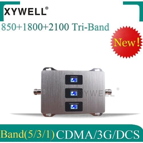 New!!/850/1800/2100 Tri-Band Signal Booster CDMA DCS WCDMA 2g 3g 4g GSM Mobile Signal Repeater 4g cellular Amplifier