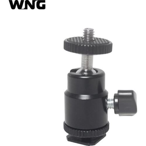 360 Degree Rotating Camera Mini Tripod Ballhead Hot Shoe Adapter Mount with 1/4" Screw and Tool for DSLR Accessories