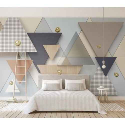 Wellyu Custom wallpaper mural new 3d geometric triangle plaid fabric stitching background wall papers home decor 3d wallpaper