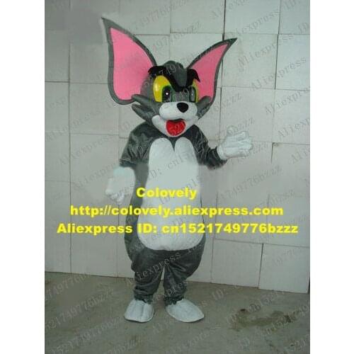 Vivid Grey Moggie Kitten Cat Brown Mouse Rat Mice Mascot Costume Mascotte With Large Pink Ears Adult No.292 Free Ship